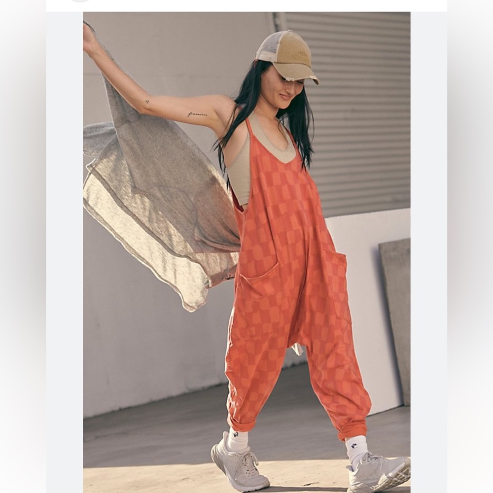 🚨ISO‼️ free People Hot Shot Onesie Checkered Print Jumpsuit FP movement S or M